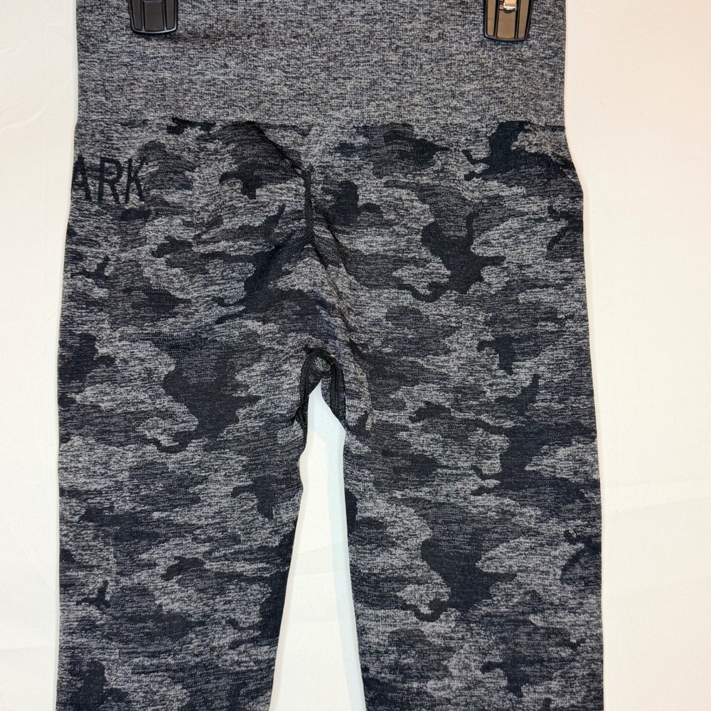 Gymshark Adapt Camo Seamless Leggings Black Grey High Waisted Ruched Back Small - Picture 6 of 8